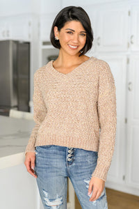 Hazel Blues® | Irish Coffee Knitted Crop V Neck Sweater - Hazel Blues®