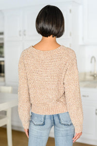 Hazel Blues® | Irish Coffee Knitted Crop V Neck Sweater - Hazel Blues®