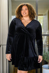 Hazel Blues® | Jentsyn Velvet V-Neck Dress in Black - Hazel Blues®