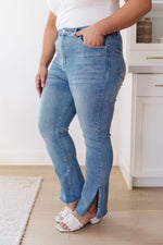Hazel Blues® | Jody Slim Flare Side Slit Jeans - Hazel Blues®