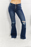 Hazel Blues® | Kancan Reese Midrise Button Fly Flare Jeans - Hazel Blues®