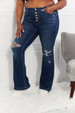 Hazel Blues® | Kancan Reese Midrise Button Fly Flare Jeans - Hazel Blues®