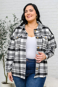 Hazel Blues® | Kate Plaid Jacket in Black & White - Hazel Blues®