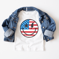 Hazel Blues® | Kids Distressed Smile Flag Graphic Tee - Hazel Blues®