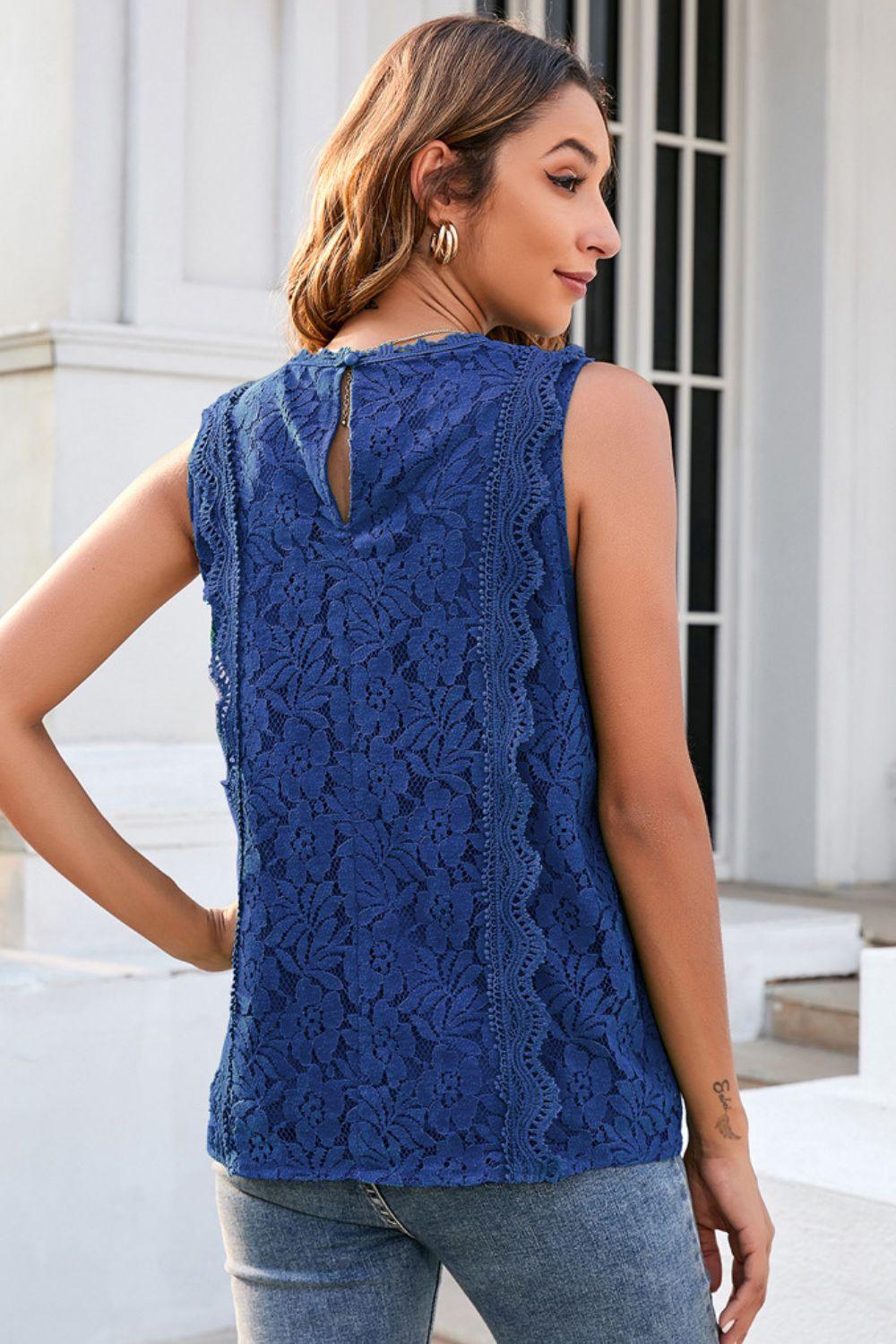 Hazel Blues® | Lace V-Neck Tank - Hazel Blues®