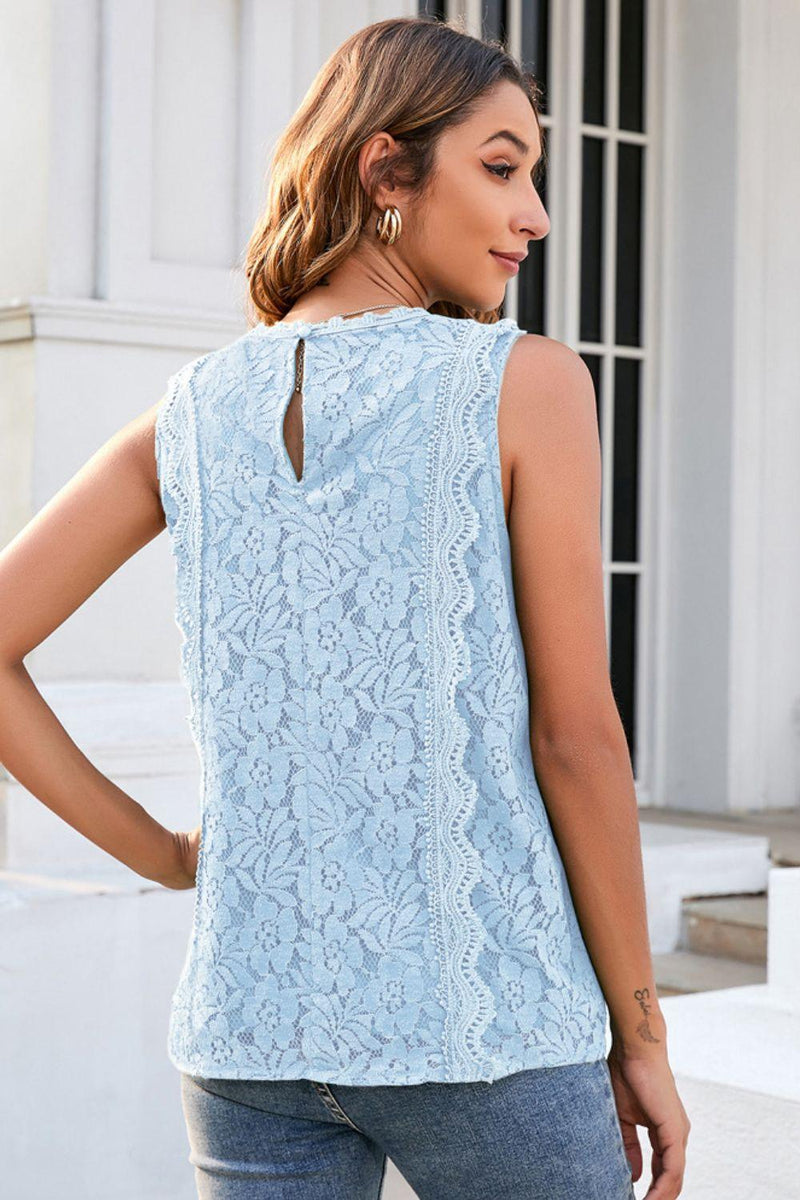 Hazel Blues® | Lace V-Neck Tank - Hazel Blues®