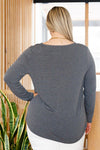 Hazel Blues® | Lacey Long Sleeve V Neck In Gray - Hazel Blues®