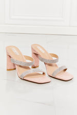 Hazel Blues® | Leave A Little Sparkle Rhinestone Block Heel Sandal in Pink - Hazel Blues®