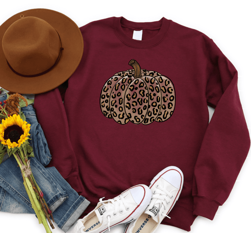 Hazel Blues® | Leopard Fall Pumpkin Graphic Sweatshirt - Hazel Blues®