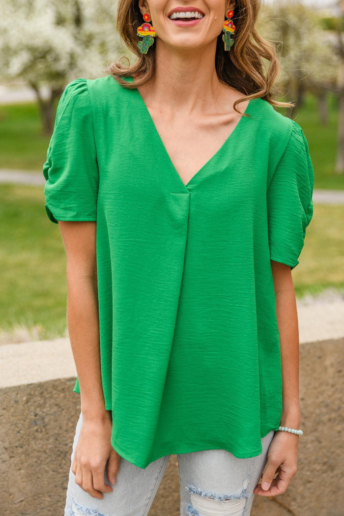 Hazel Blues® | Let's Meet Up Green Blouse - Hazel Blues®