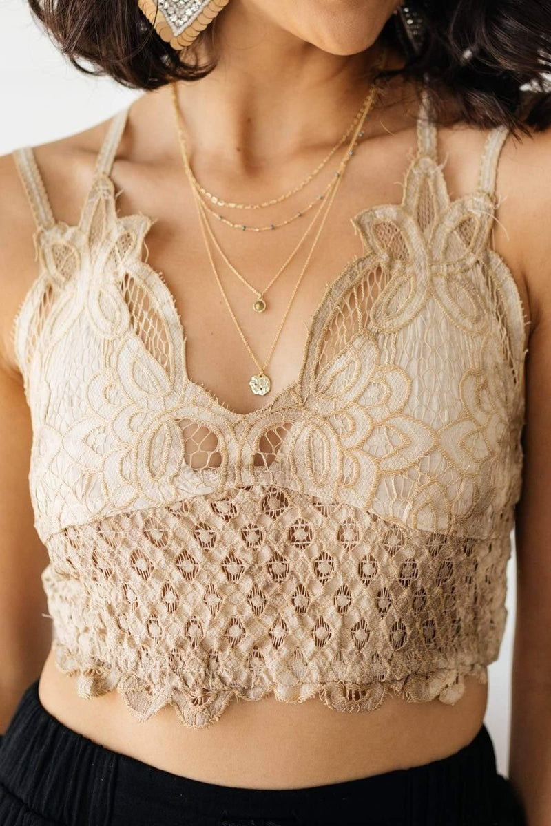 Hazel Blues® | Live In Lace Bralette in Taupe - Hazel Blues®