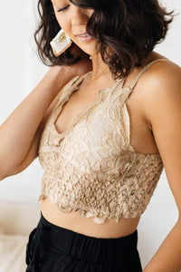 Hazel Blues® | Live In Lace Bralette in Taupe - Hazel Blues®