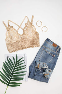 Hazel Blues® | Live In Lace Bralette in Taupe - Hazel Blues®