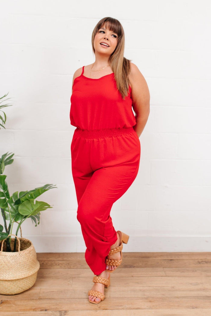 Hazel Blues® | Livin' The Dream Jumpsuit in Red - Hazel Blues®