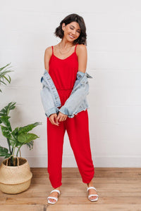 Hazel Blues® | Livin' The Dream Jumpsuit in Red - Hazel Blues®