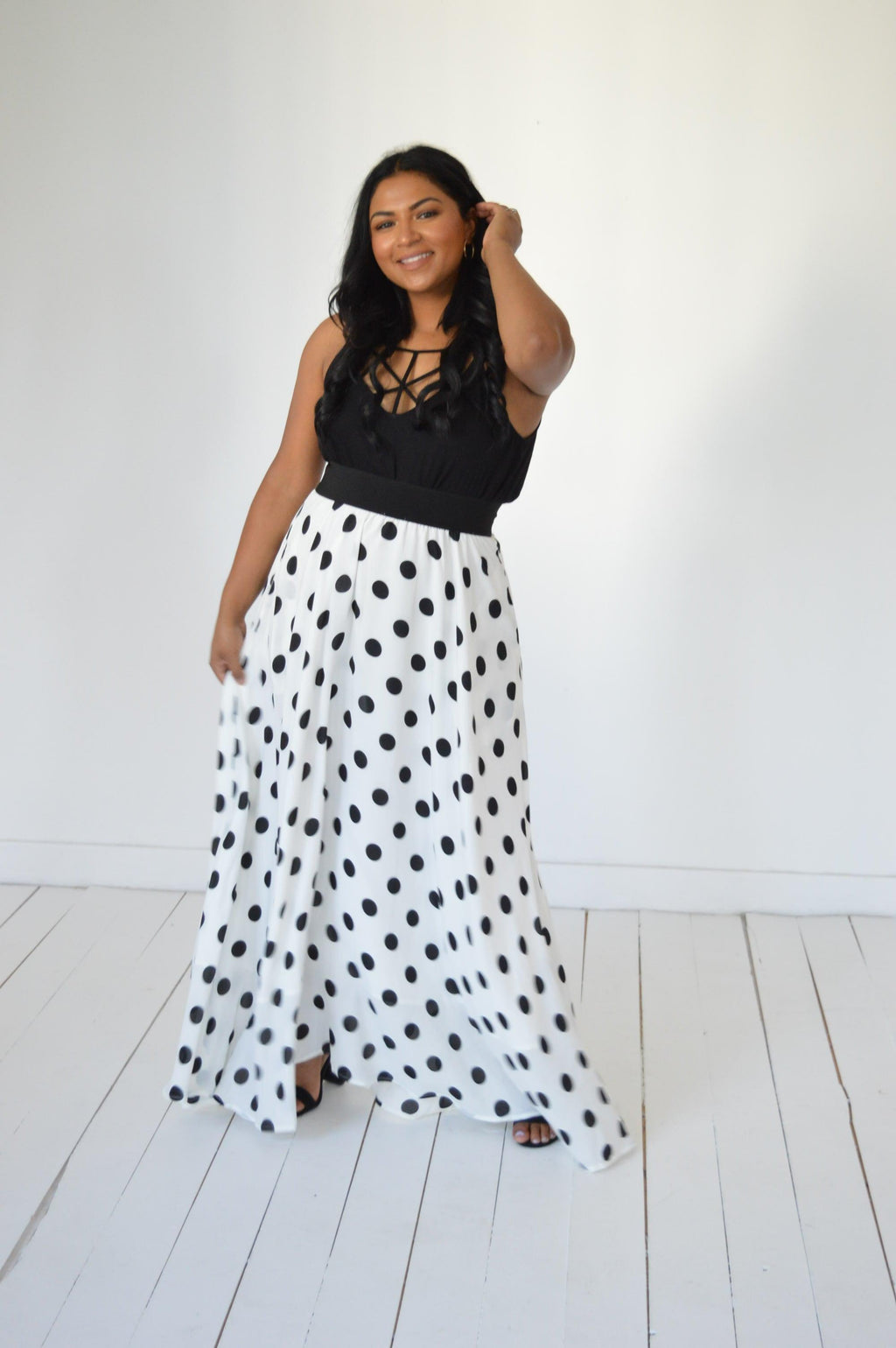 Hazel Blues® | Long Chiffon Polka Dot Maxi - Hazel Blues®