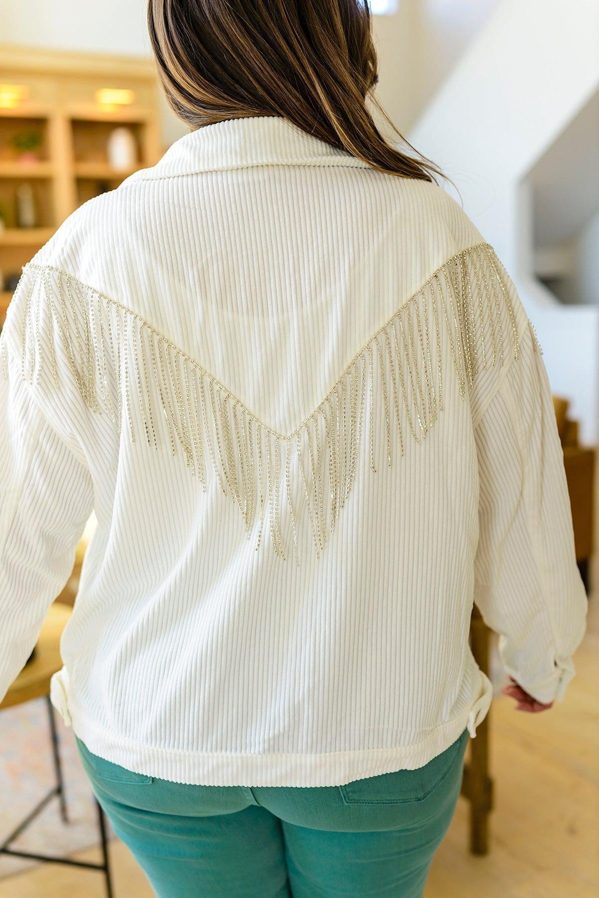 Hazel Blues® | Loretta Rhinestone Fringe Jacket - Hazel Blues®