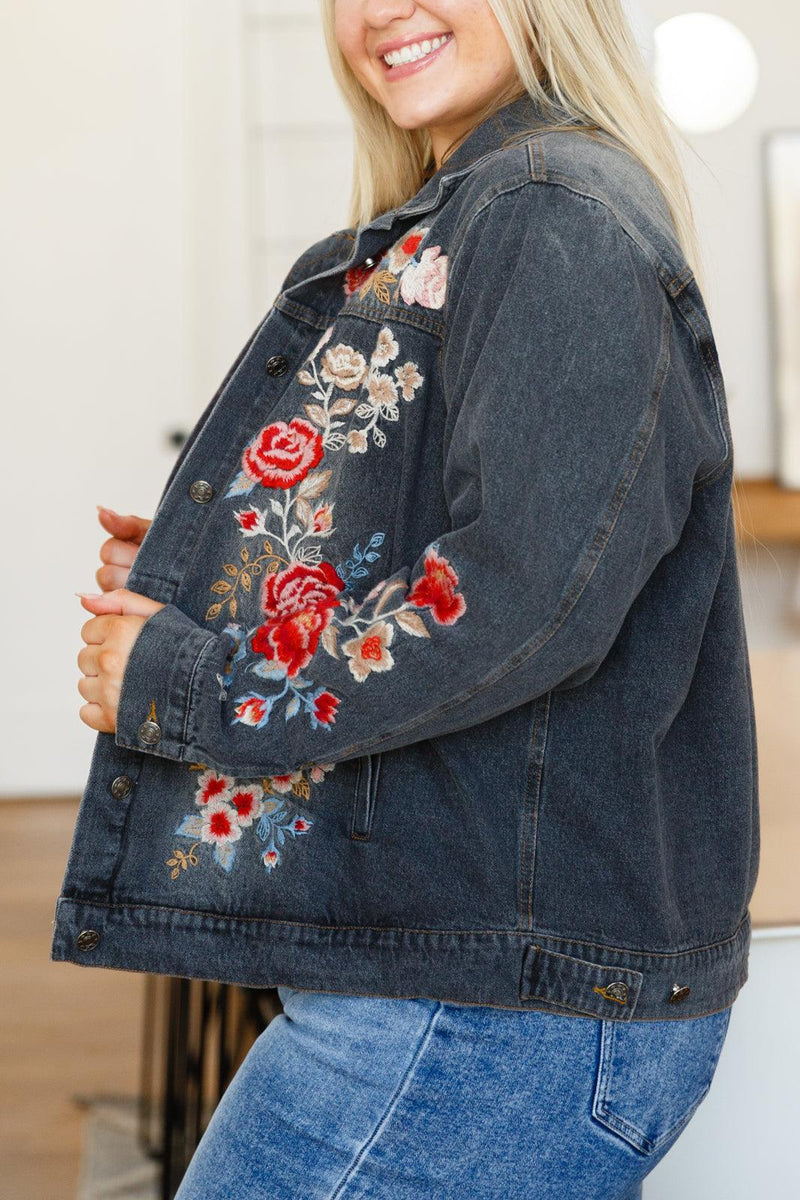 Hazel Blues® | Lovely Visions Flower Embroidered Jacket - Hazel Blues®