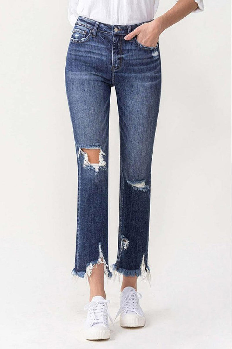 Hazel Blues® | Lovervet Jackie High Rise Crop Straight Leg Jeans - Hazel Blues®