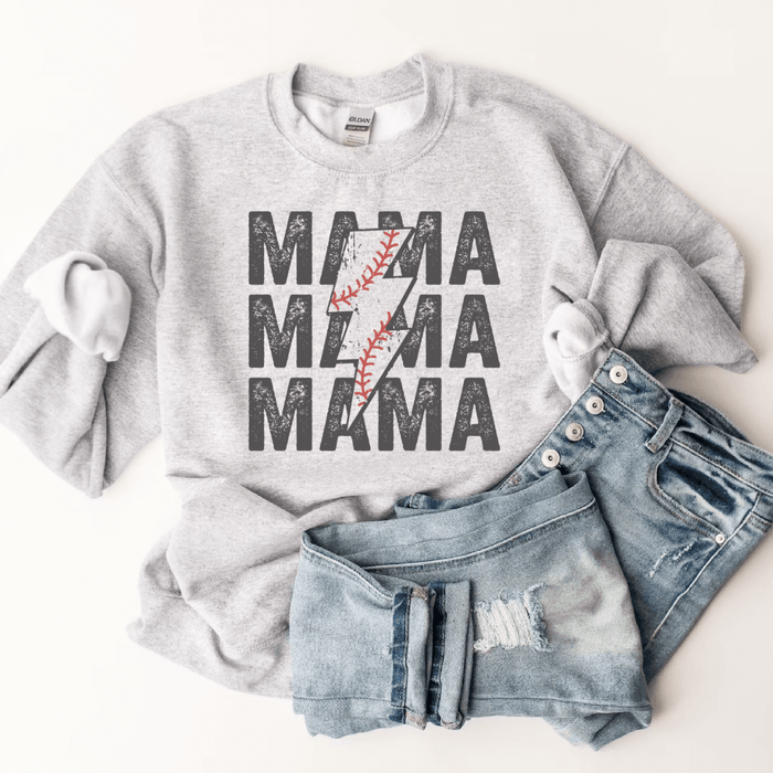 Hazel Blues® | MAMA Baseball Bolt Graphic Sweatshirt - Hazel Blues®