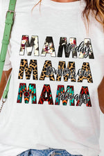Hazel Blues® | MAMA Graphic Cuffed Round Neck Tee Shirt - Hazel Blues®