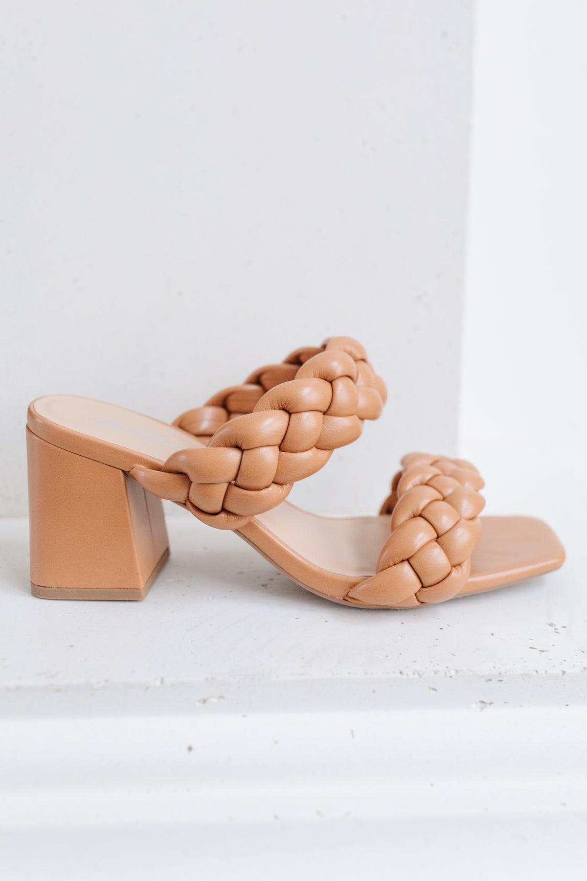 Hazel Blues® | Maya Braided Heels in Tan - Hazel Blues®