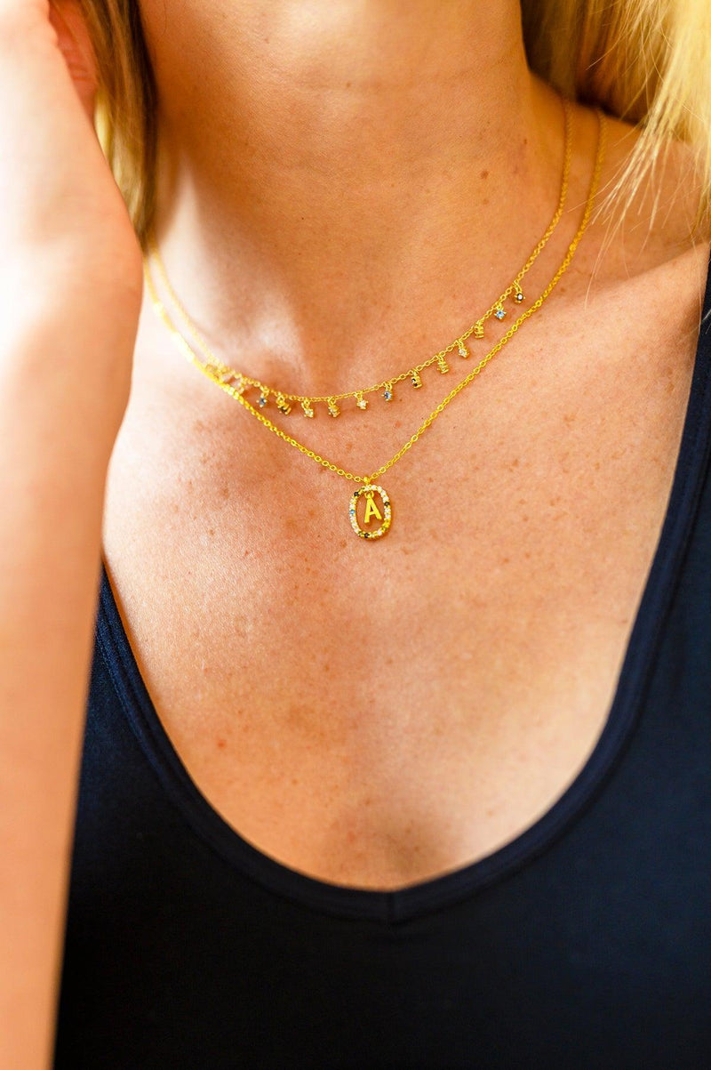 Hazel Blues® | Mi Amor Gold Dipped Initial Necklace - Hazel Blues®