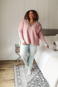 Hazel Blues® | Mia Waffle Knit Long Sleeve In Pink - Hazel Blues®