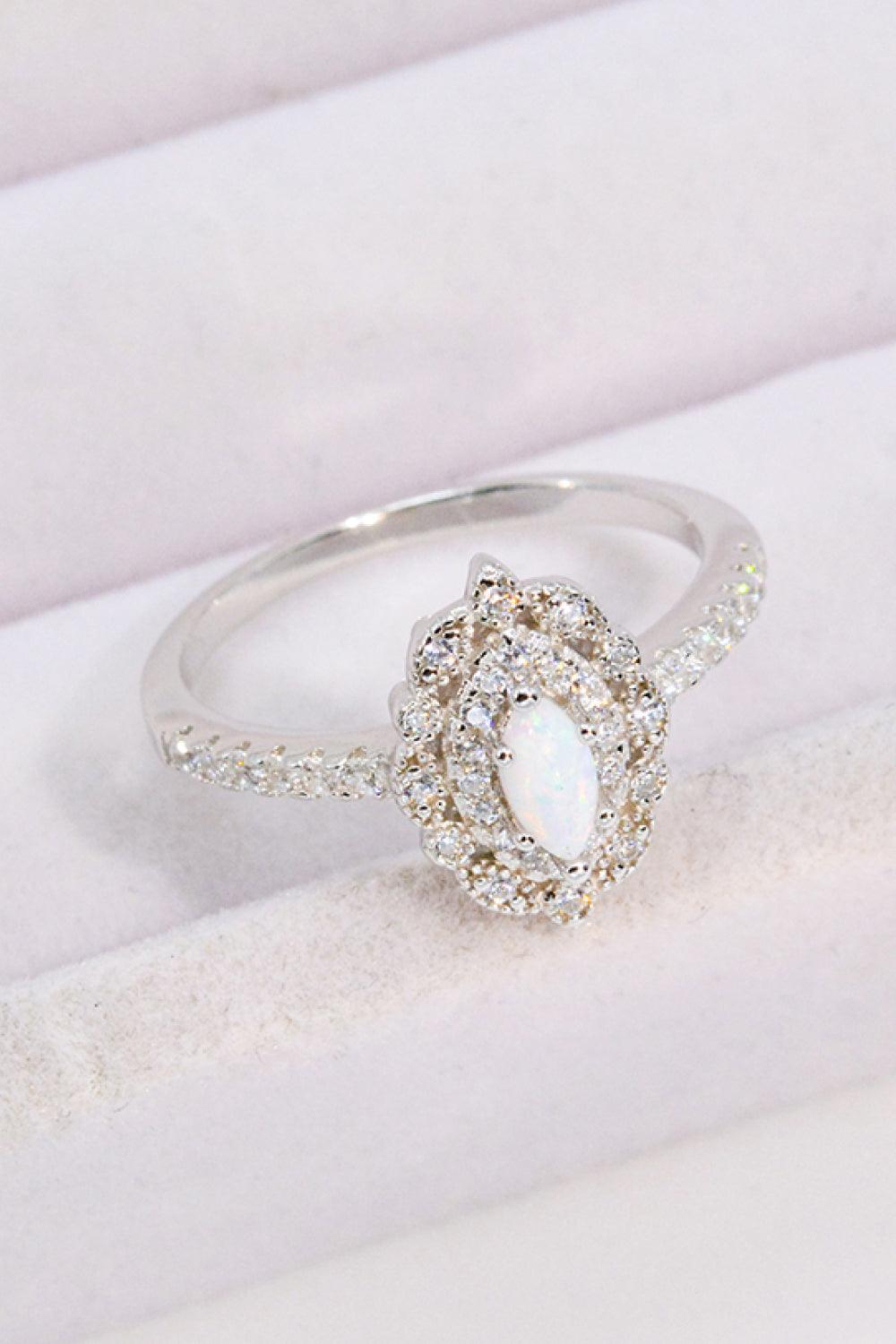 Hazel Blues® | Modern Love Story Opal and Zircon Ring - Hazel Blues®