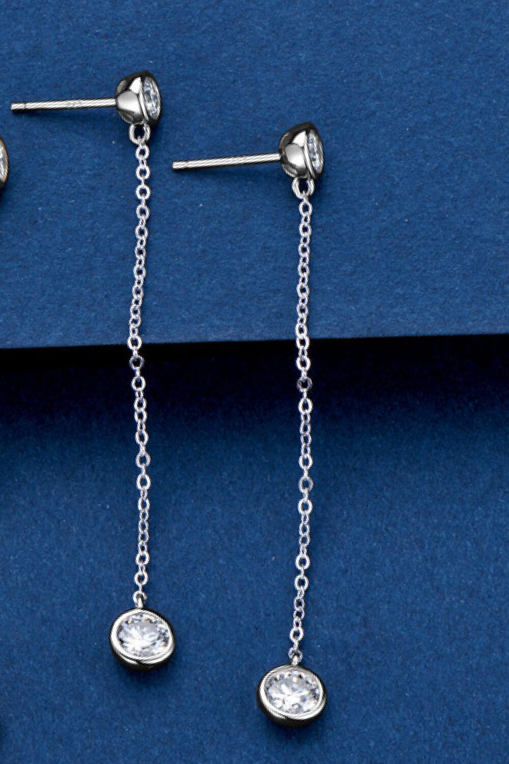 Hazel Blues® | Moissanite Chain Earrings - Hazel Blues®