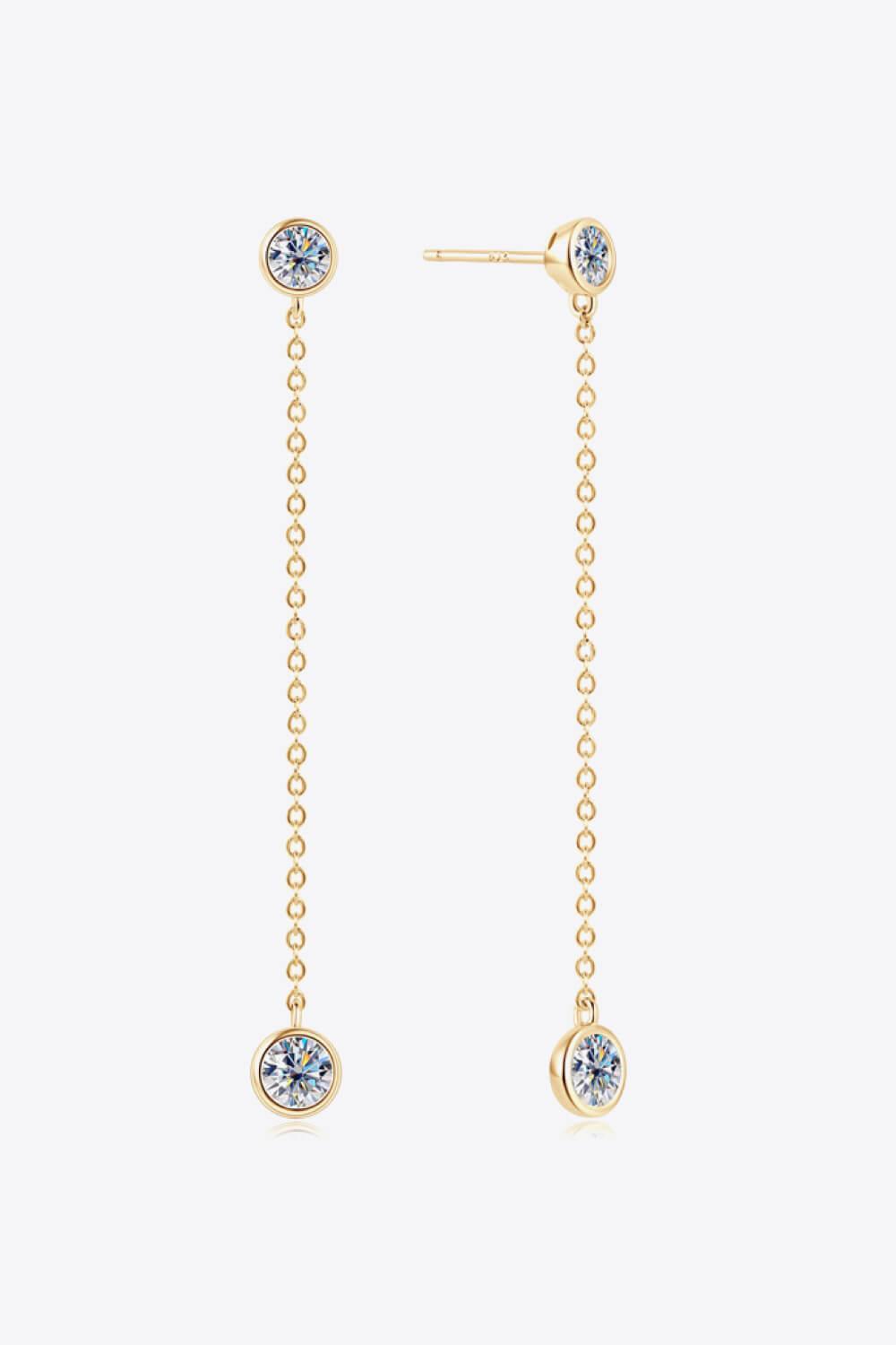 Hazel Blues® | Moissanite Chain Earrings - Hazel Blues®