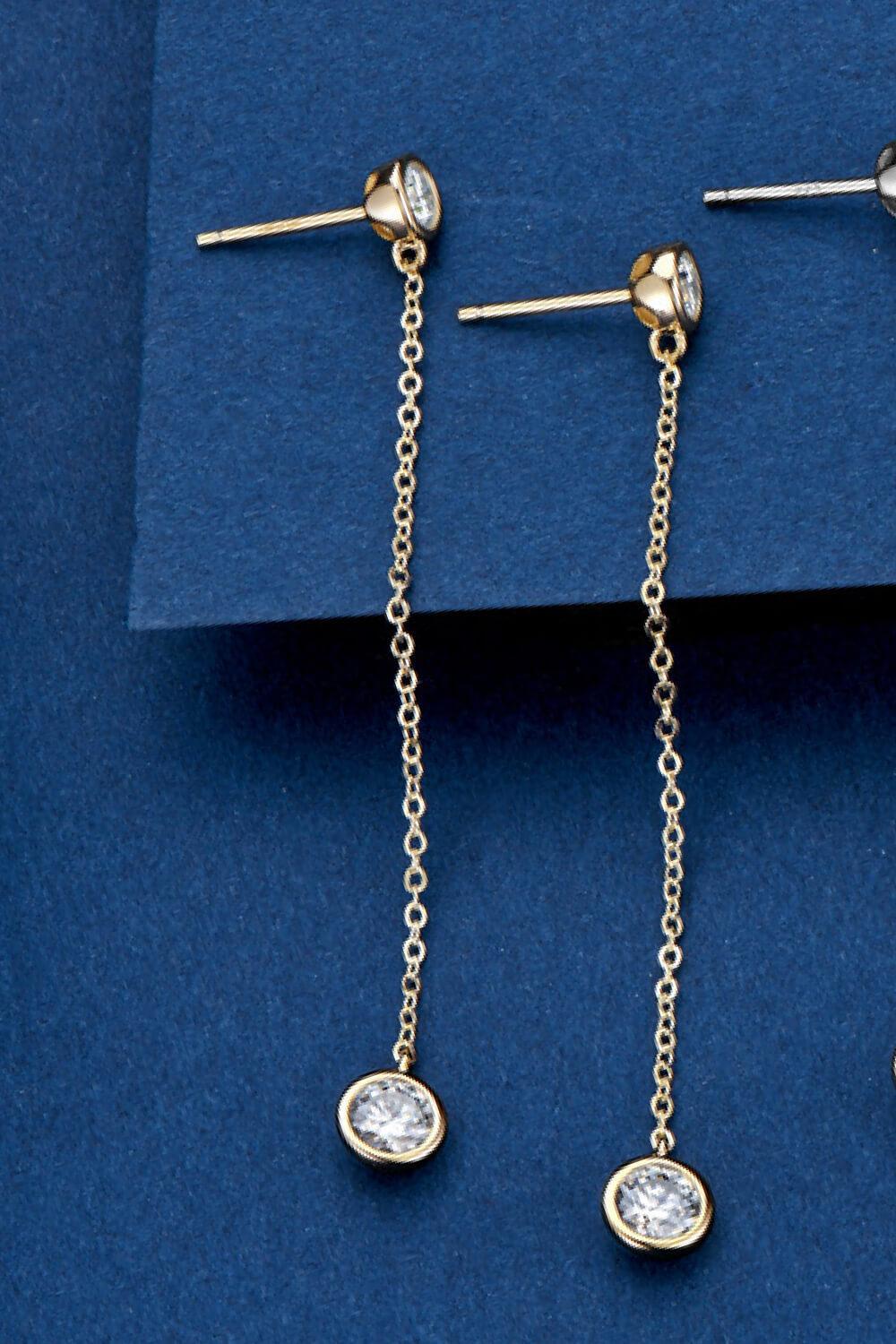 Hazel Blues® | Moissanite Chain Earrings - Hazel Blues®