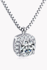 Hazel Blues® | Moissanite Pendant Platinum-Plated Necklace - Hazel Blues®