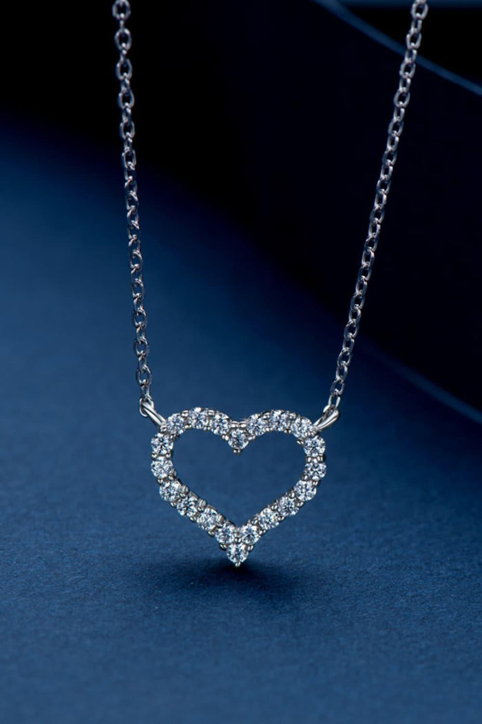 Hazel Blues® | Moissanite Platinum-Plated Heart Necklace - Hazel Blues®