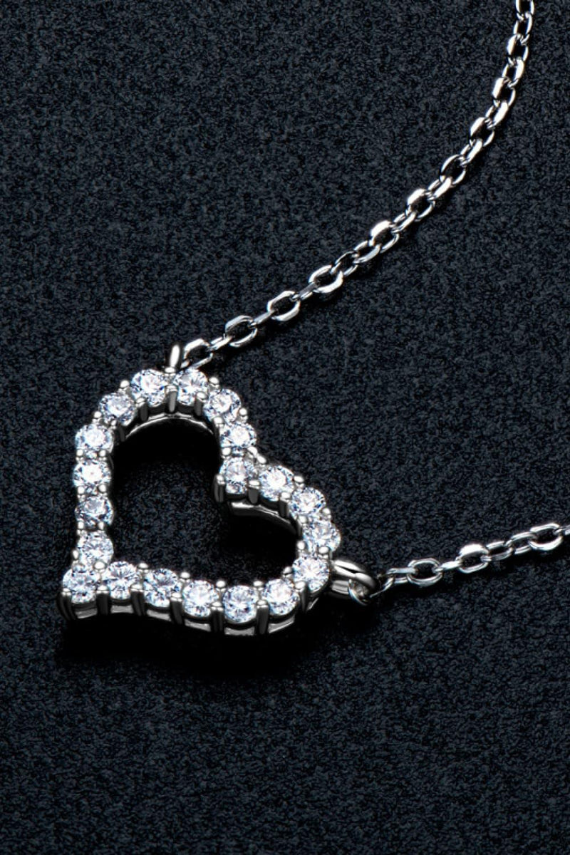 Hazel Blues® | Moissanite Platinum-Plated Heart Necklace - Hazel Blues®