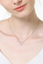 Hazel Blues® | Moissanite Platinum-Plated Heart Necklace - Hazel Blues®
