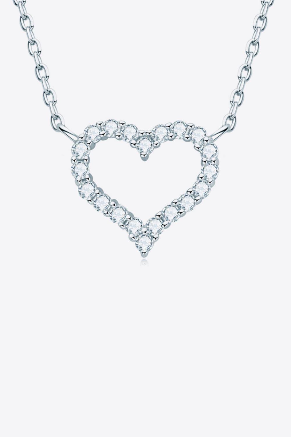 Hazel Blues® | Moissanite Platinum-Plated Heart Necklace - Hazel Blues®