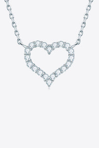 Hazel Blues® | Moissanite Platinum-Plated Heart Necklace - Hazel Blues®