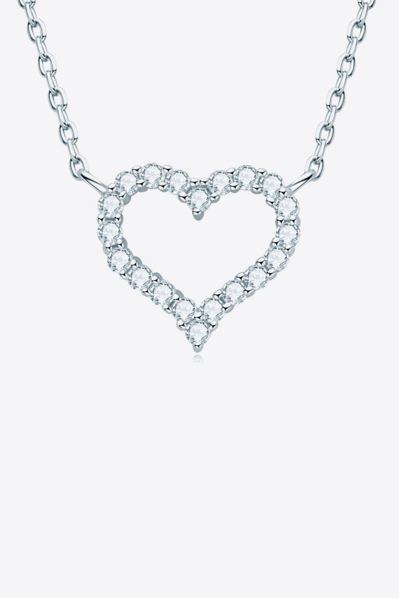 Hazel Blues® | Moissanite Platinum-Plated Heart Necklace - Hazel Blues®