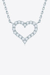 Hazel Blues® | Moissanite Platinum-Plated Heart Necklace - Hazel Blues®