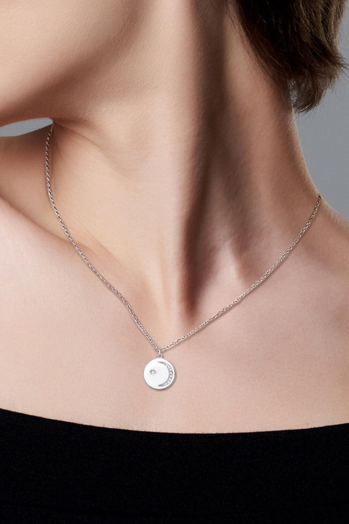 Hazel Blues® | Moissanite Round Pendant Necklace - Hazel Blues®