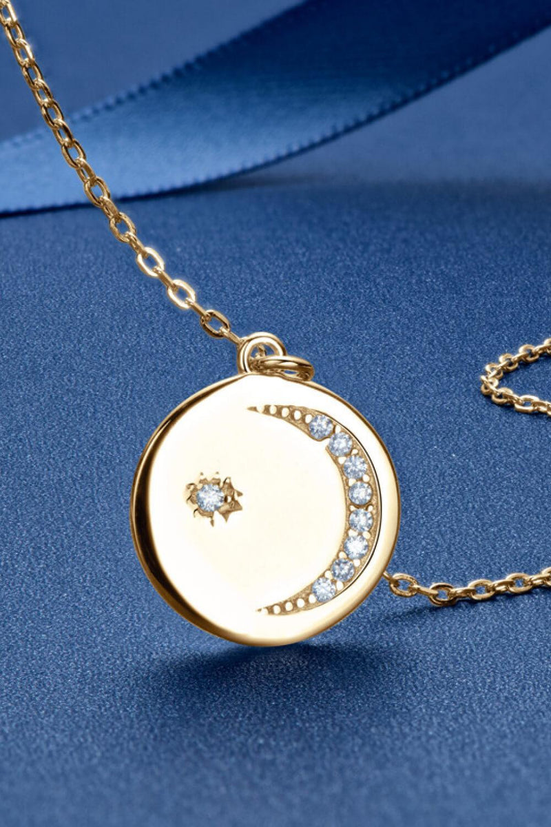 Hazel Blues® | Moissanite Round Pendant Necklace - Hazel Blues®