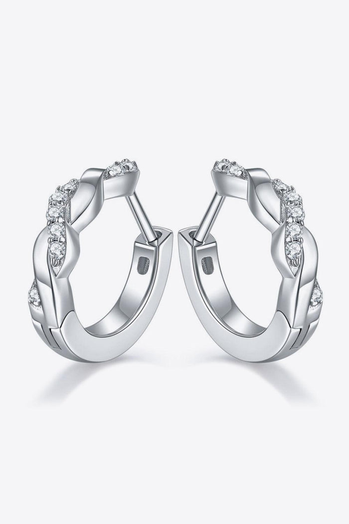 Hazel Blues® | Moissanite Twisted Platinum-Plated Earrings - Hazel Blues®