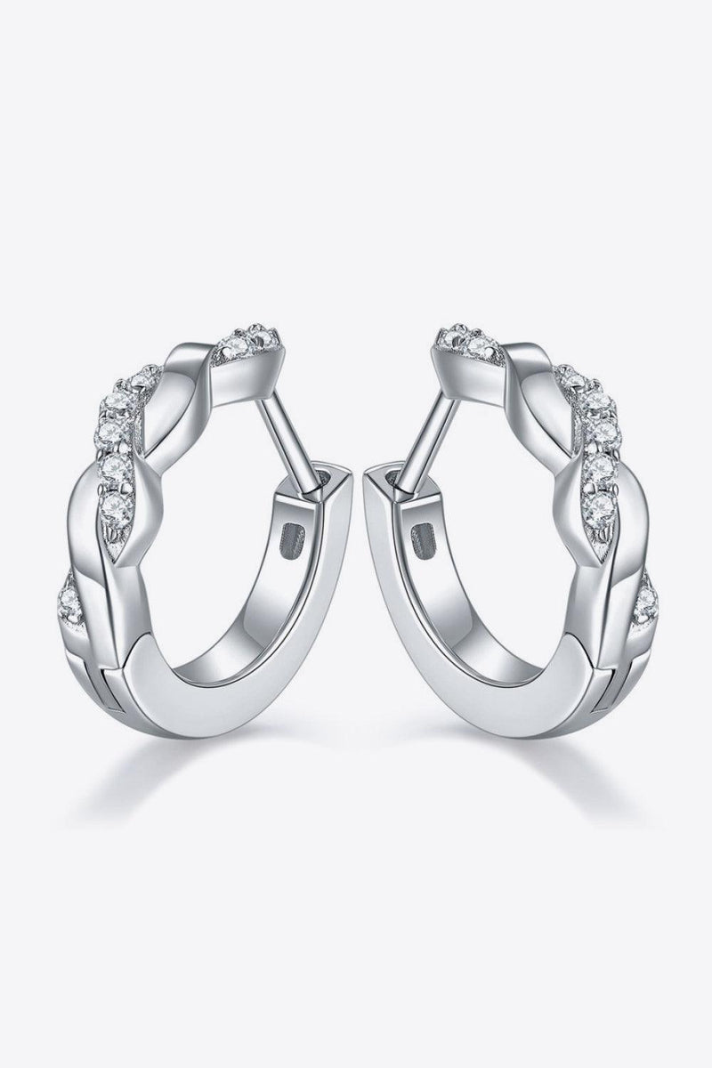 Hazel Blues® | Moissanite Twisted Platinum-Plated Earrings - Hazel Blues®