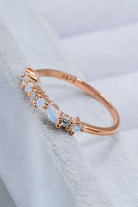 Hazel Blues® | Moonstone and Zircon Decor Ring - Hazel Blues®