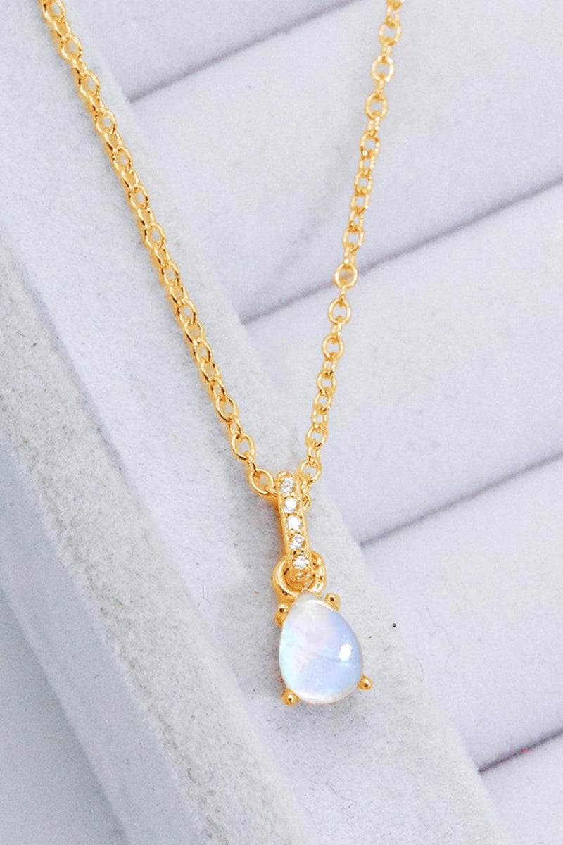 Hazel Blues® | Moonstone Teardrop Pendant Necklace - Hazel Blues®