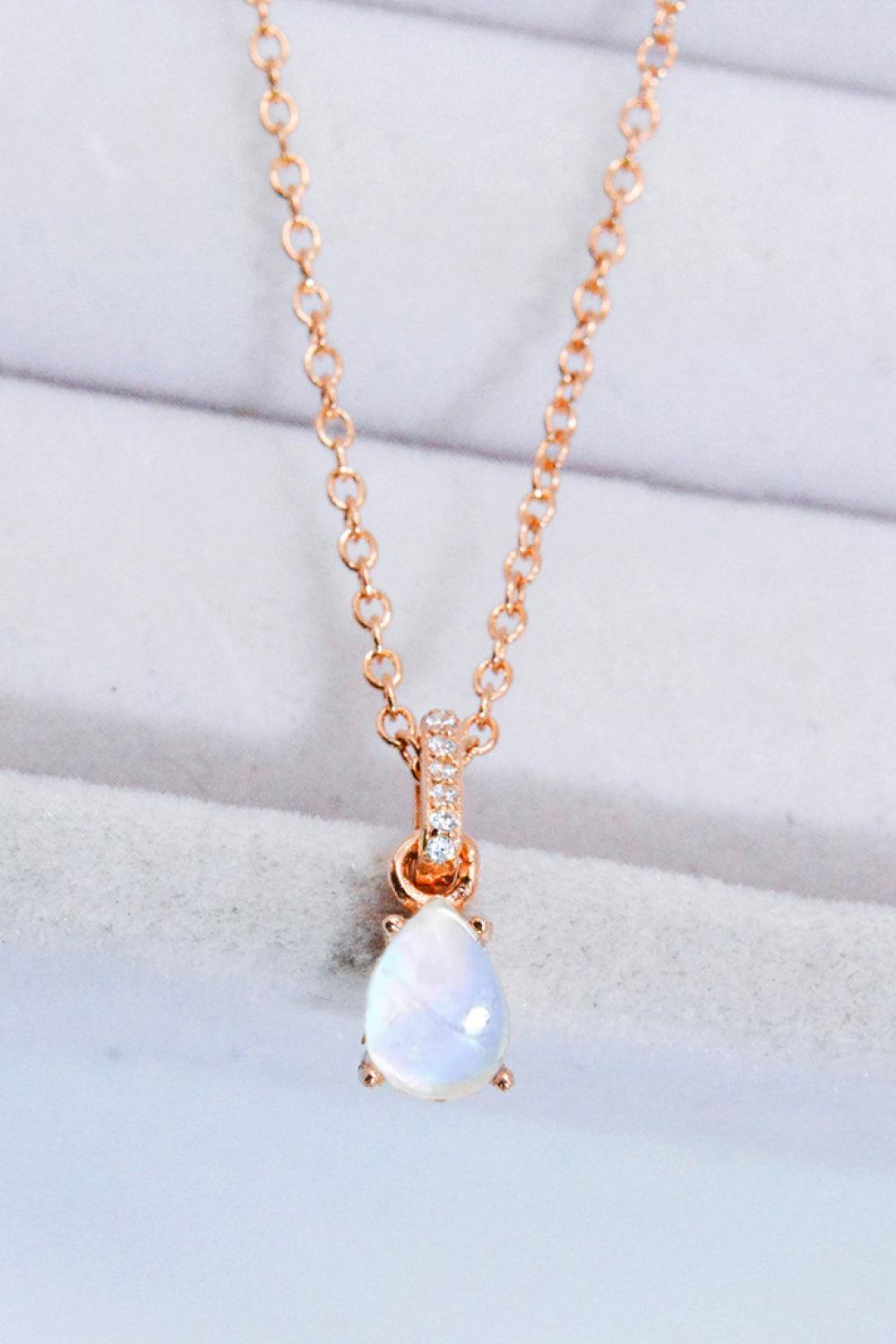 Hazel Blues® | Moonstone Teardrop Pendant Necklace - Hazel Blues®