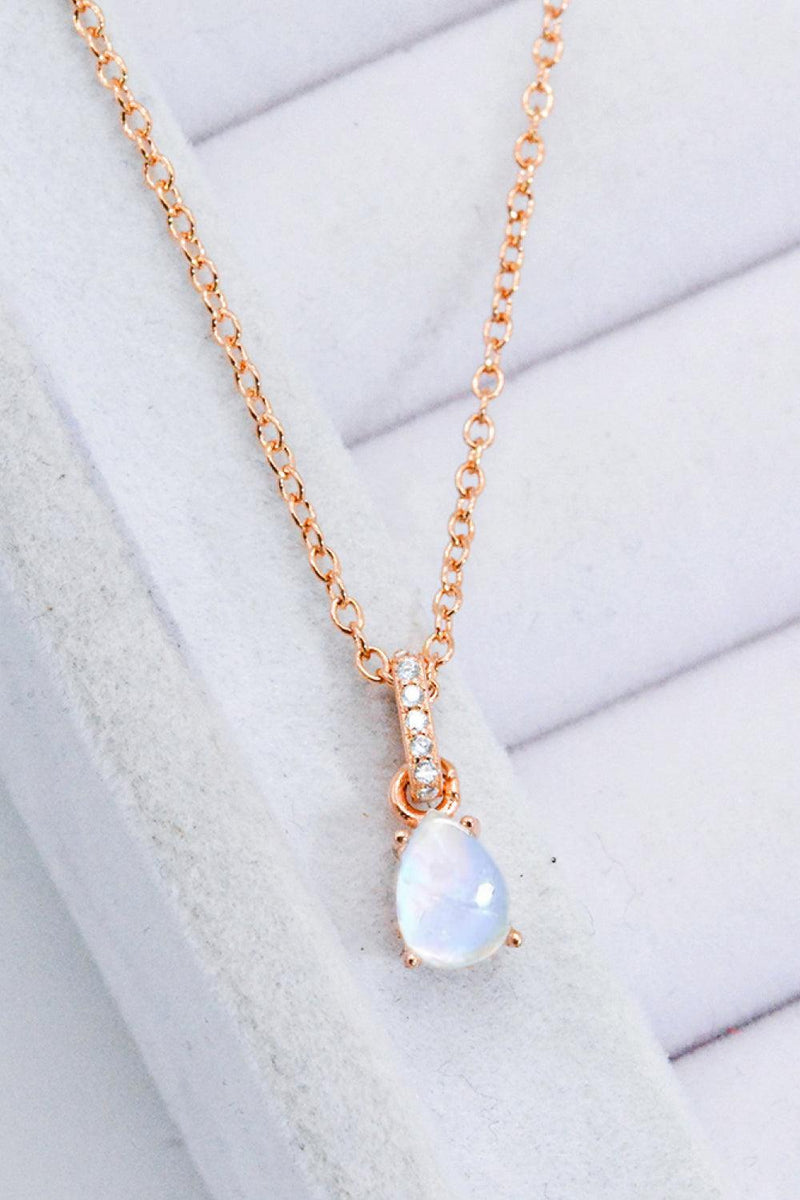 Hazel Blues® | Moonstone Teardrop Pendant Necklace - Hazel Blues®