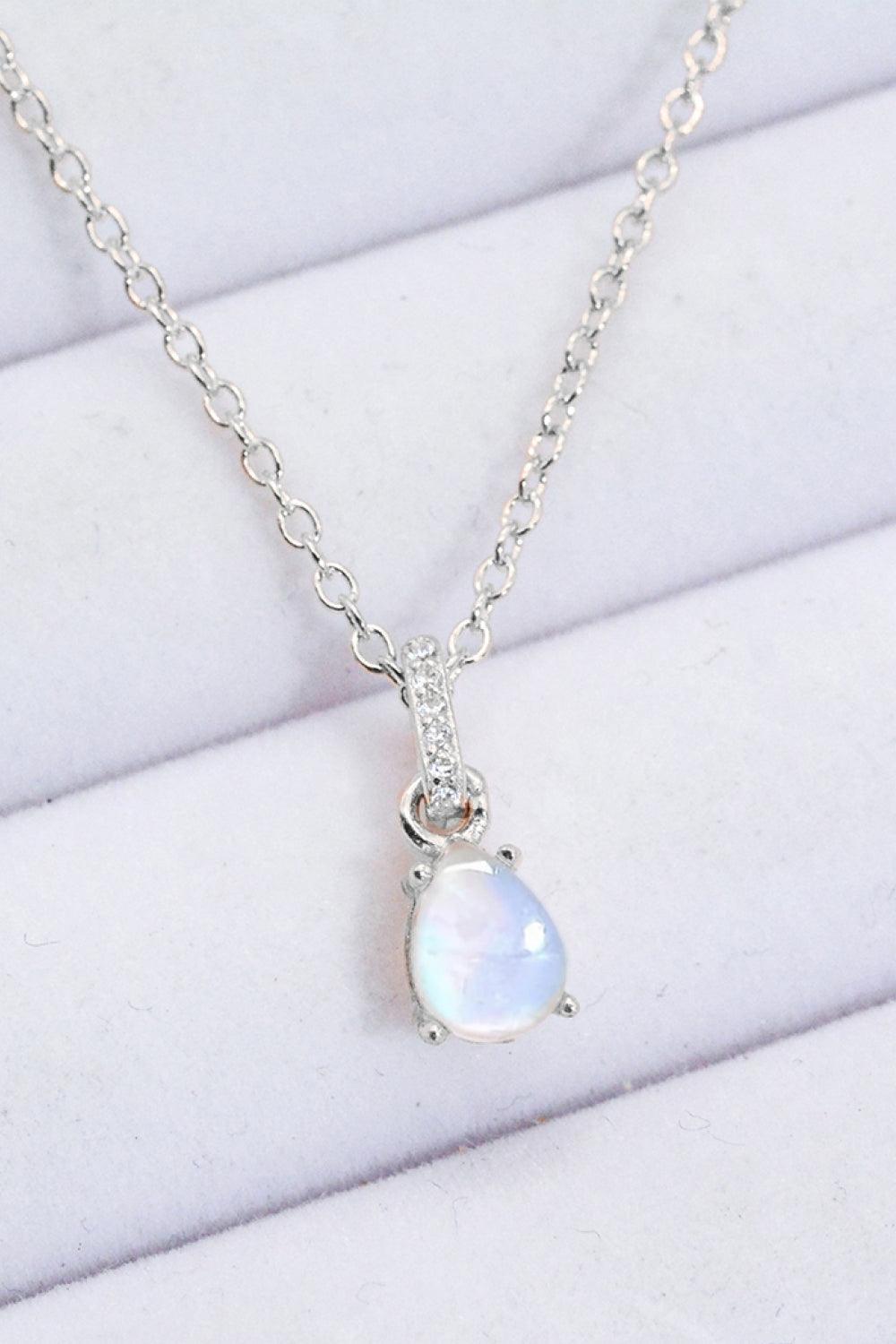 Hazel Blues® | Moonstone Teardrop Pendant Necklace - Hazel Blues®