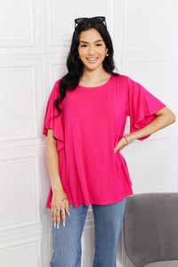 Hazel Blues® | More Than Words Flutter Sleeve Top - Hazel Blues®